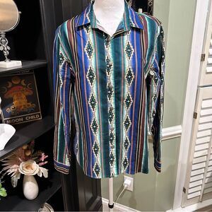 Panhandle Slim Western Wear Button Down Shirt Size Medium